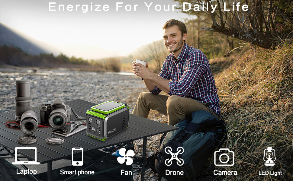 110V Camping Power Station,148Wh 200 W Solar Generator,40000mAh Emergency Power Supply Home Battery Backup For Camping - Outdoor Chilling