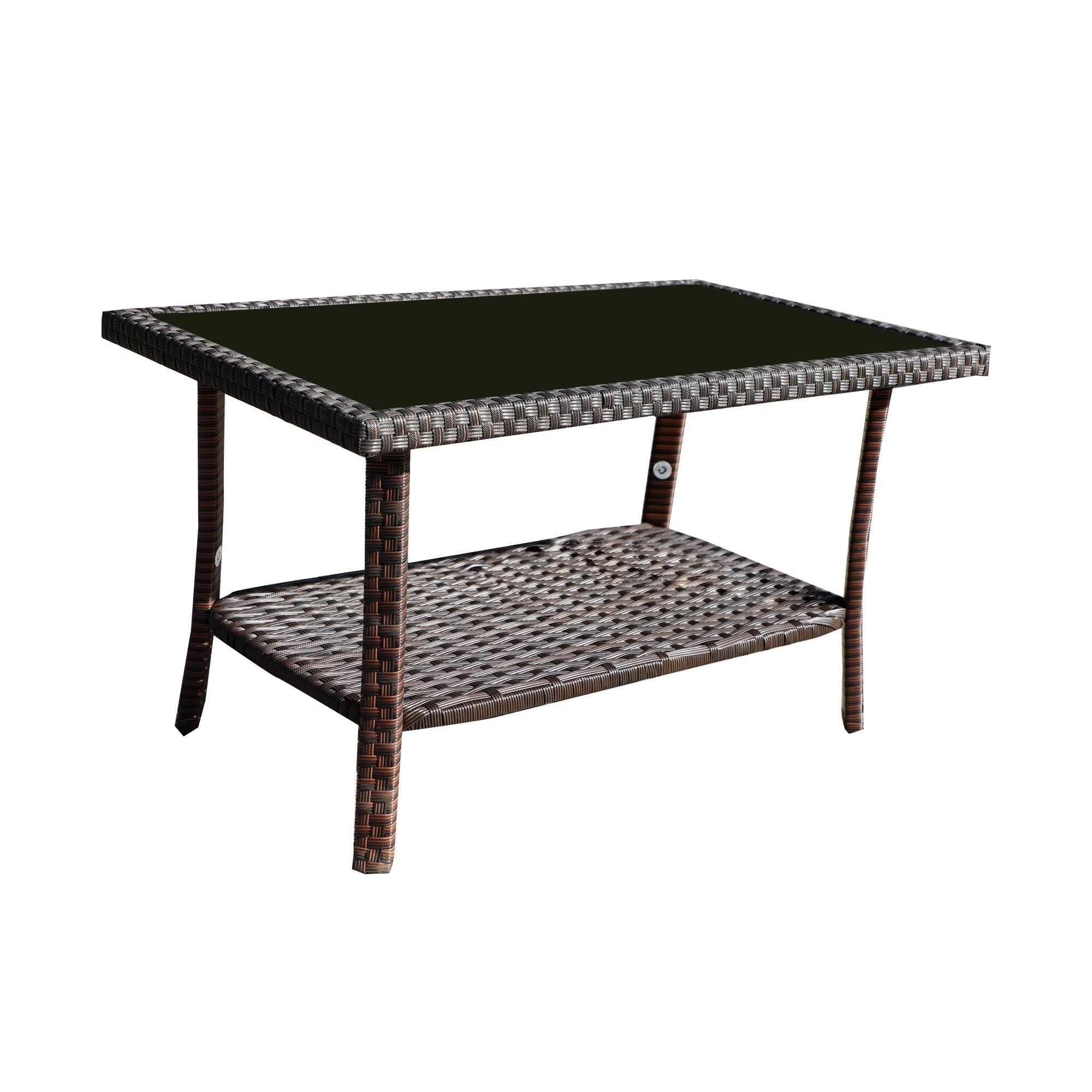 Four-Piece Sofa Set Table With Sofa Chair PE Rattan Outdoor Furniture W3152P269436 Box1 With Sapphire Blue Color Cushion - Outdoor Chilling