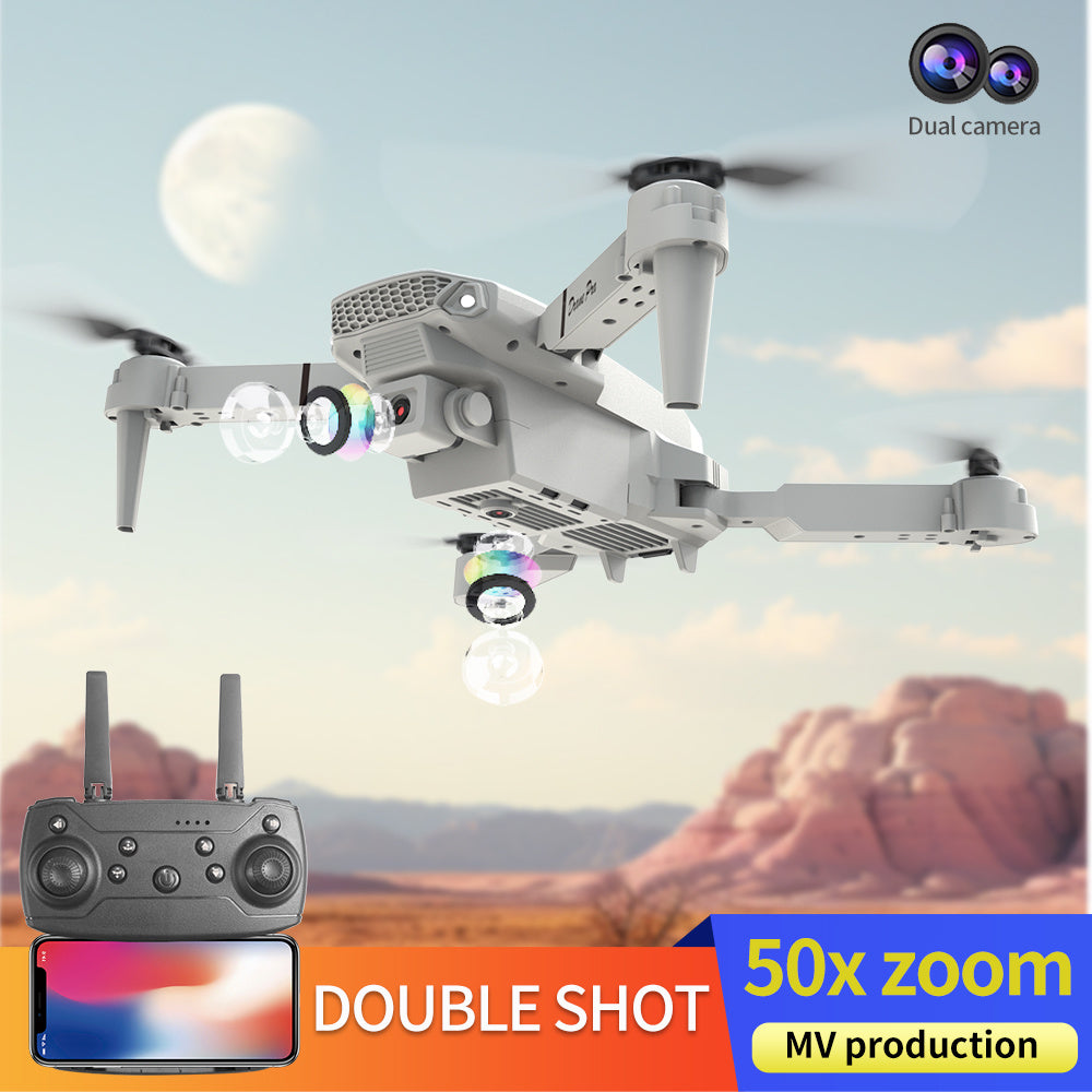 E88 Dual Camera Drone, WiFi FPV Double Folding RC Quadcopter Altitude Hold, Remote Control Toy For Beginners, Ideal Men's Gift For Outdoor Fun, Great For Christmas, Halloween, And Thanksgiving - Outdoor Chilling