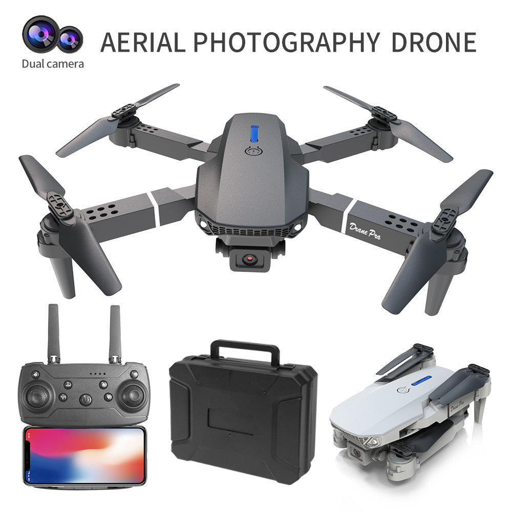 E88 Dual Camera Drone, WiFi FPV Double Folding RC Quadcopter Altitude Hold, Remote Control Toy For Beginners, Ideal Men's Gift For Outdoor Fun, Great For Christmas, Halloween, And Thanksgiving - Outdoor Chilling