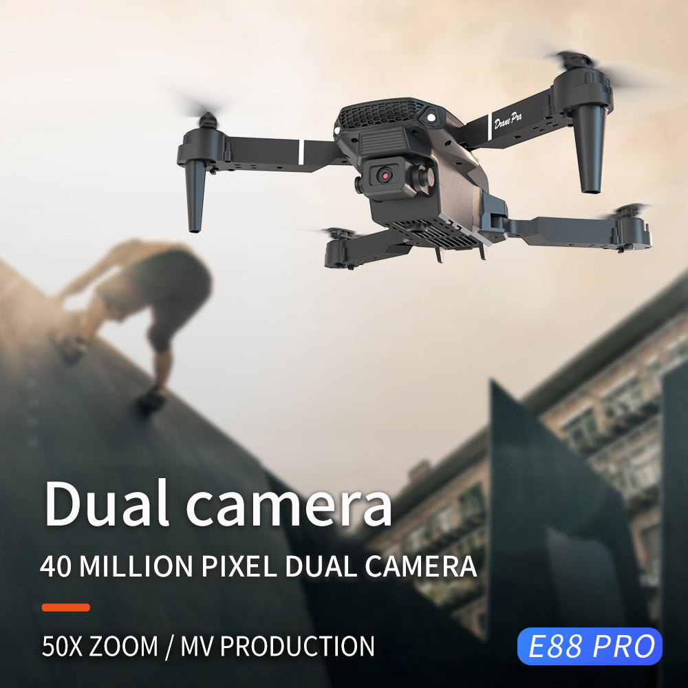 E88 Dual Camera Drone, WiFi FPV Double Folding RC Quadcopter Altitude Hold, Remote Control Toy For Beginners, Ideal Men's Gift For Outdoor Fun, Great For Christmas, Halloween, And Thanksgiving - Outdoor Chilling