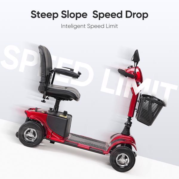 4-wheel Electric Scooter With Basket And Extended Battery - Outdoor Chilling