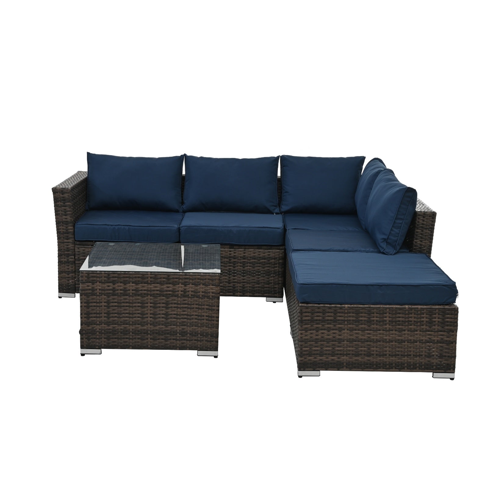 Patio Furniture, Outdoor Furniture, Seasonal PE Wicker Furniture, 4 Set Wicker Furniture With Temper - Outdoor Chilling