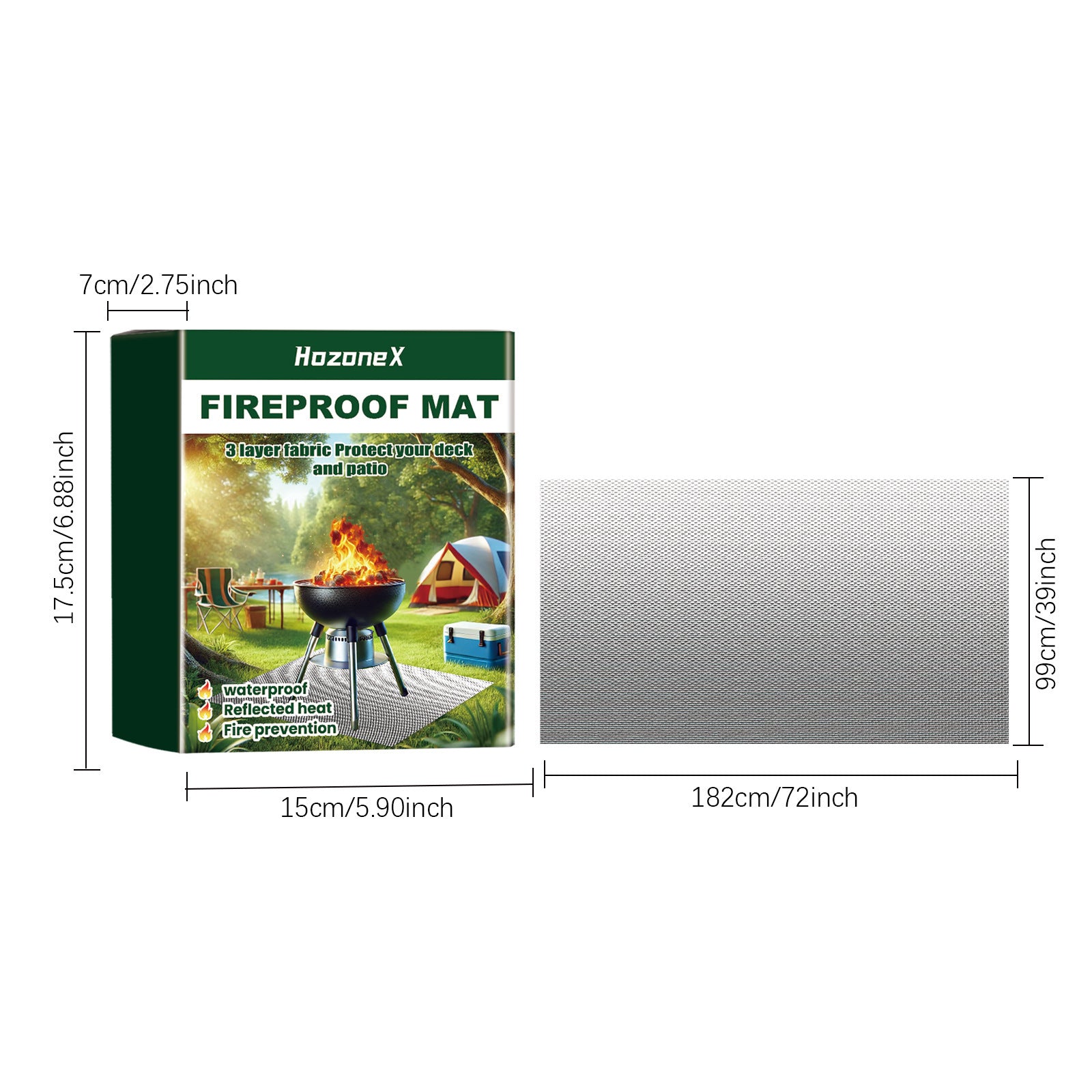 Portable Barbecue Fireproof Pad Outdoor Lawn - Outdoor Chilling