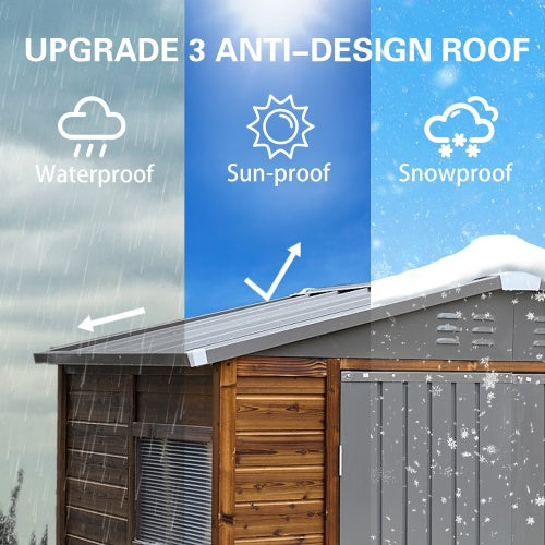 4x6FT Iron-Wood Combination Tool Shed A Perfect Blend Of Nature And Functionality - Outdoor Chilling