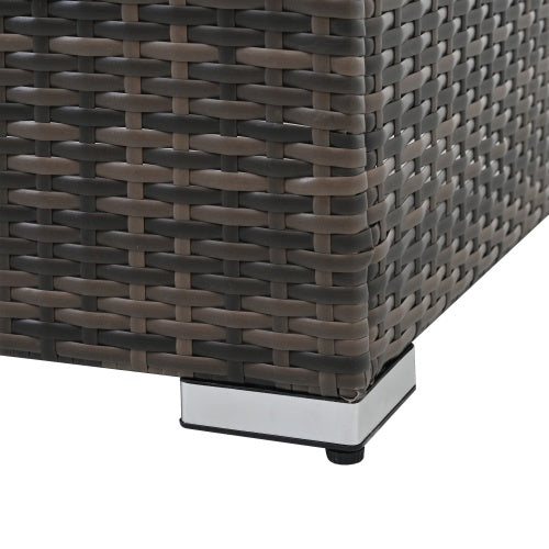 Patio Furniture, Outdoor Furniture, Seasonal PE Wicker Furniture, 4 Set Wicker Furniture With Tempered Glass Coffee Table - Outdoor Chilling
