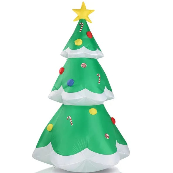 6.9 FT Lighted Christmas Inflatable Decoration, Inflatable Christmas Tree, Blow Up Yard Decorations With Built-in LED Lights For Holiday Party Front Yard Lawn Garden Decor - Outdoor Chilling
