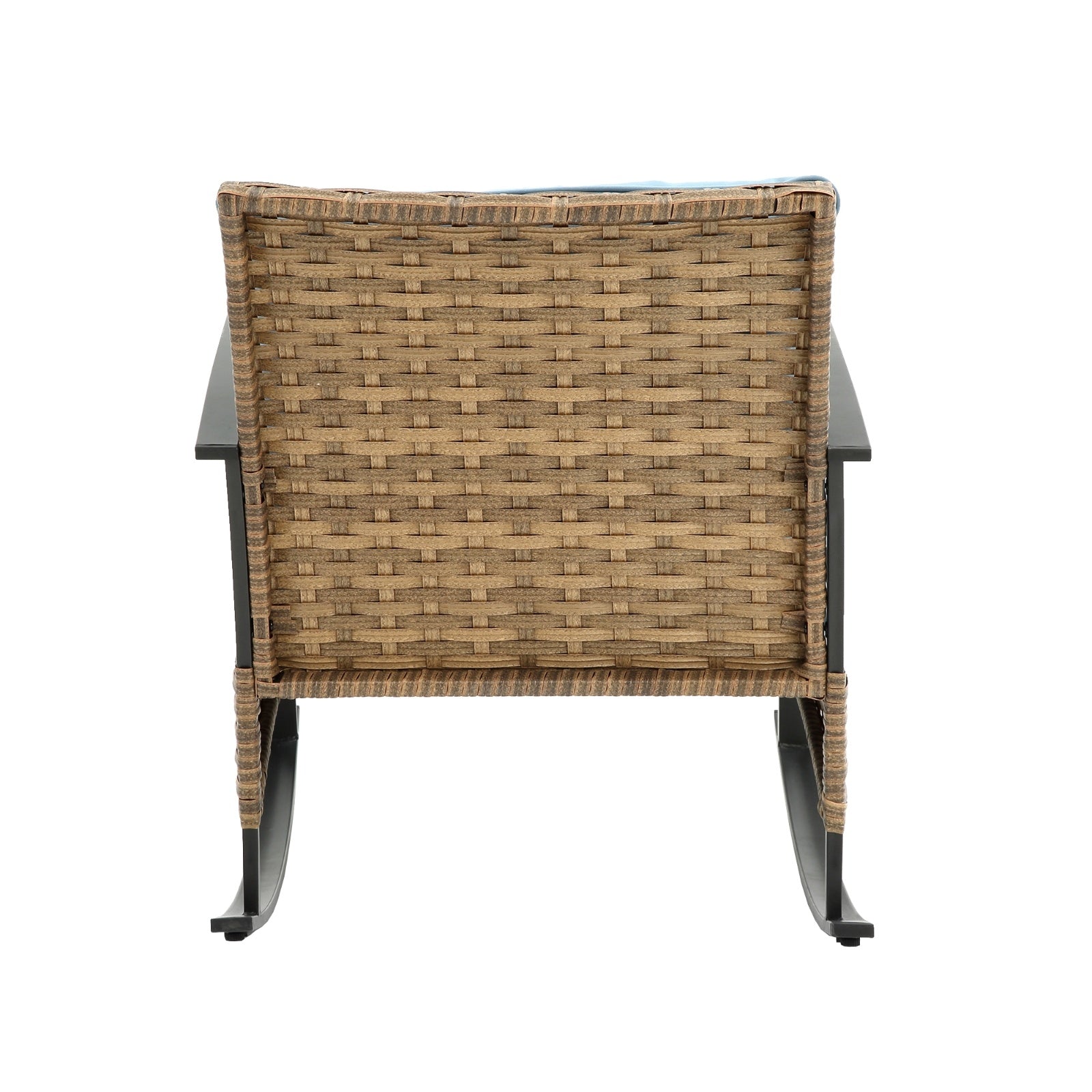 3pcs Rattan Rocking Chair Set Outdoor Leisure Grey - Outdoor Chilling