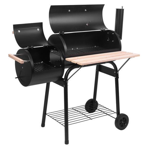 Black Wood/Charcoal Smoker/Grill - Outdoor Chilling