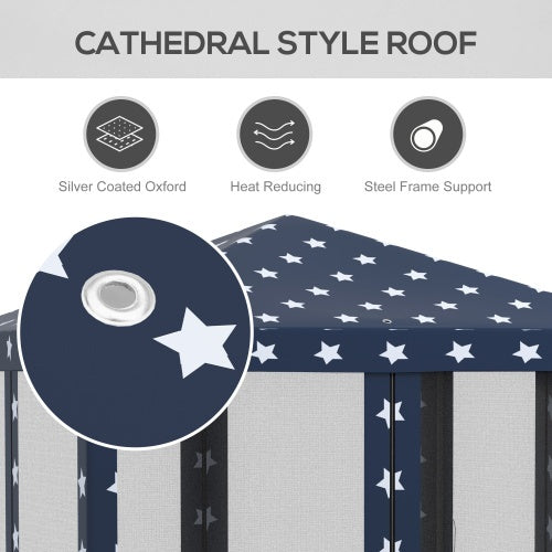 Outsunny 10 X 10 Up Canopy Tent With Netting, Instant Gazebo, Ez Up Screen House Room With Carry Bag, Height Adjustable, For Outdoor, Garden, Patio, American Flag - Outdoor Chilling