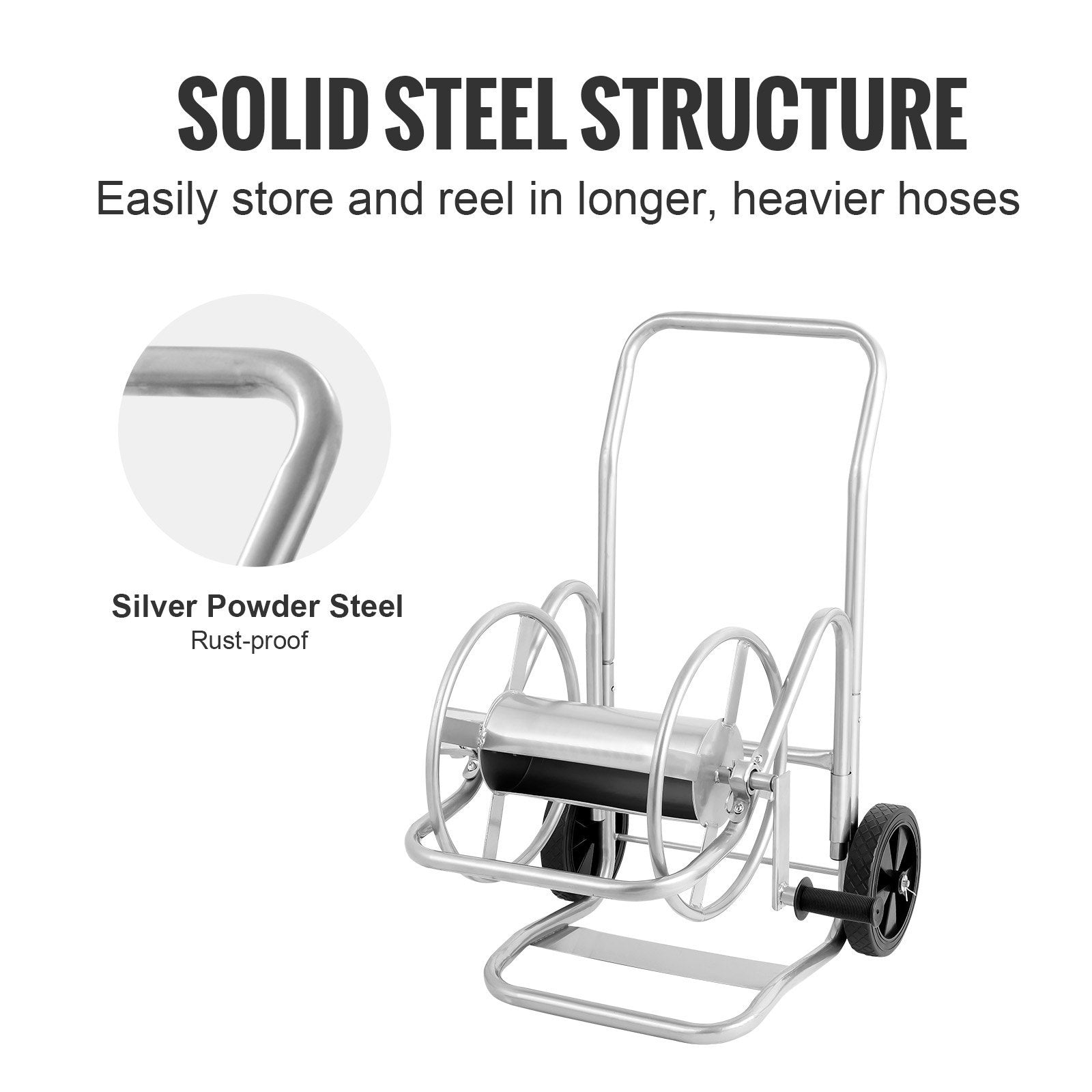 Hose Reel Cart 200ft. Heavy Duty Garden Water Yard Planting W Wheels