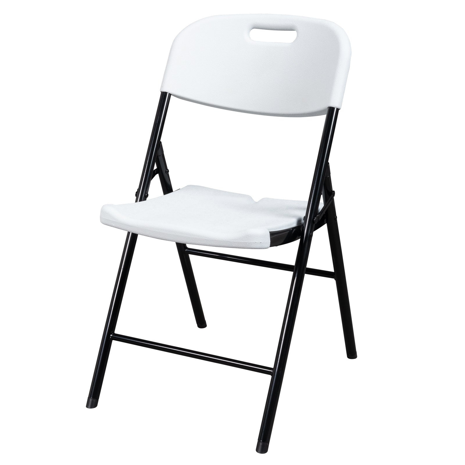 6pcs White Blow Molded Curved Back Seat Plastic Folding Chair For Courtyard - Outdoor Chilling