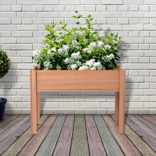 Raised Garden Bed With Legs, Elevated Wooden Planter Box For Outdoor Plants Flowers Fruits Vegetable Herb Growing - Outdoor Chilling