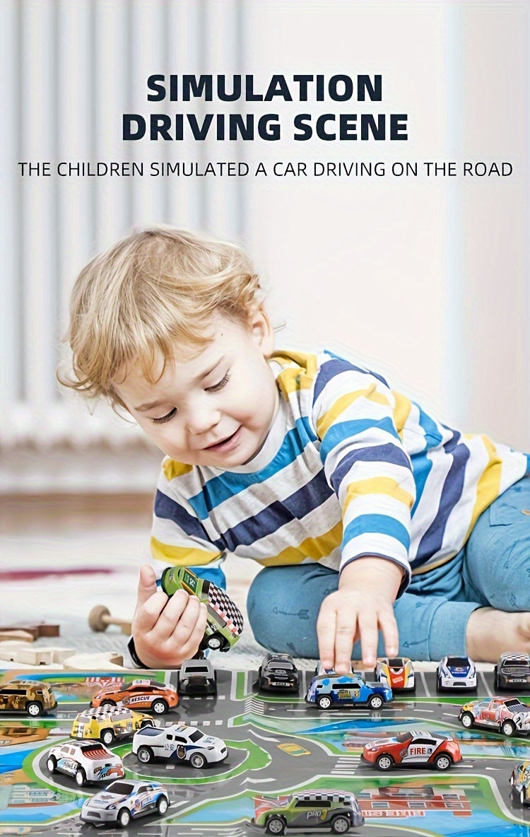 A 50-piece Alloy Toy Car Set With A Storage Box And A Foldable Play Mat, As Well As A Wide Variety Of Combinations, Perfect As An Educational And Entertaining Gift For Children Aged 3 And Up - Outdoor Chilling