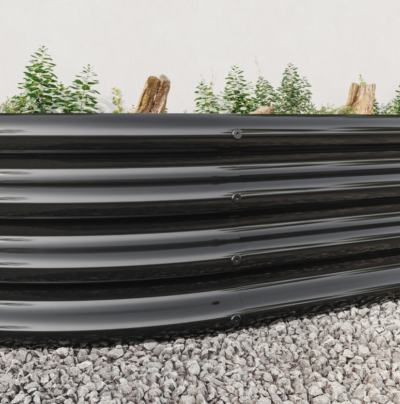 Oval Metal Elevated Garden Bed - Outdoor Chilling