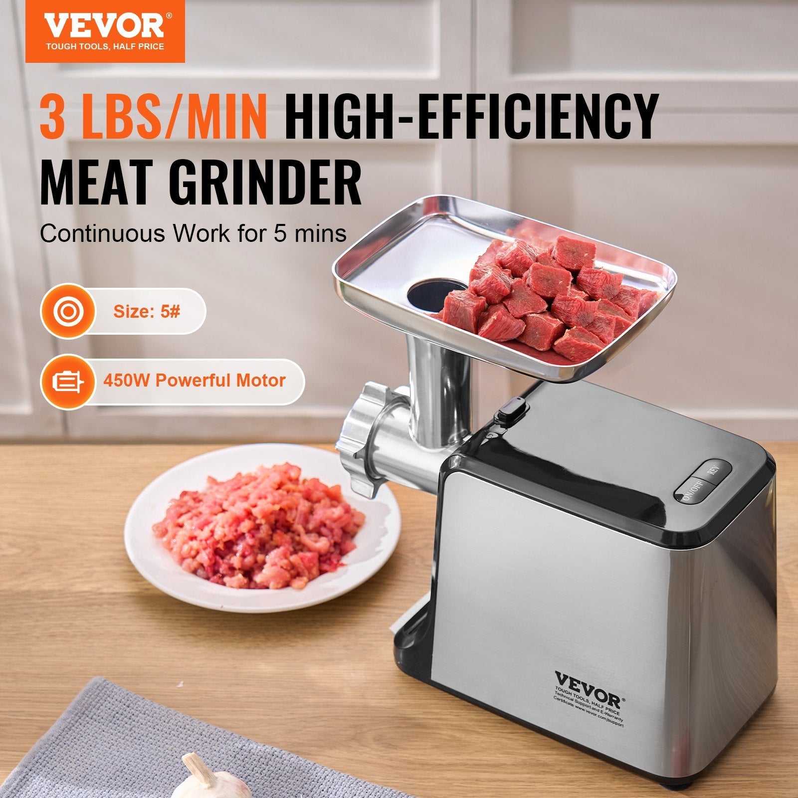Electric Meat Grinder 3 Lbs Min Sausage Stuffer Maker For Home Kitchen - Outdoor Chilling