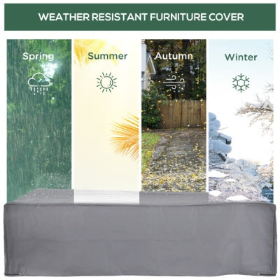 Outsunny 97 X 65X 26 Heavy Duty Outdoor Sectional Sofa Cover, Waterproof Patio Furniture Cover For Weather Protection, Gray