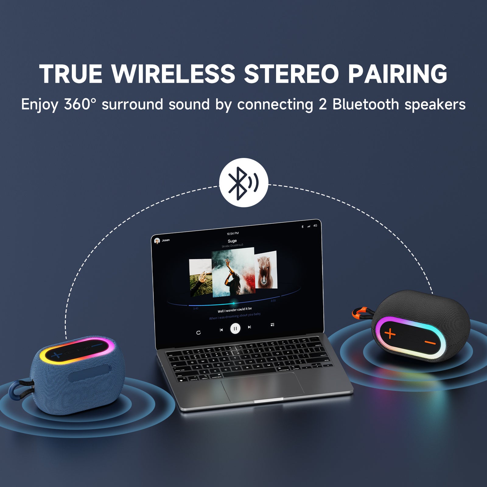JYX L1Black Portable Bluetooth Speaker & Mini Wireless Speaker With DJ Lights Rich Stereo Bass Aux & IPX7 Waterproof Outdoor Speaker - Outdoor Chilling