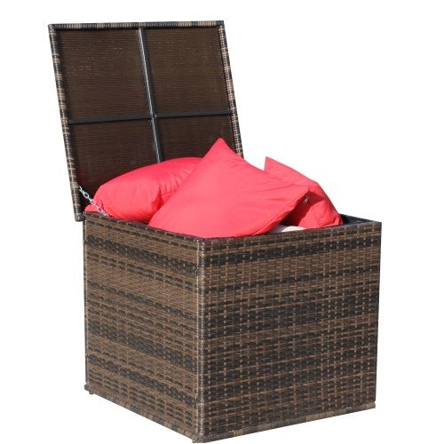 Wicker Patio Furniture Storage Box - Outdoor Chilling