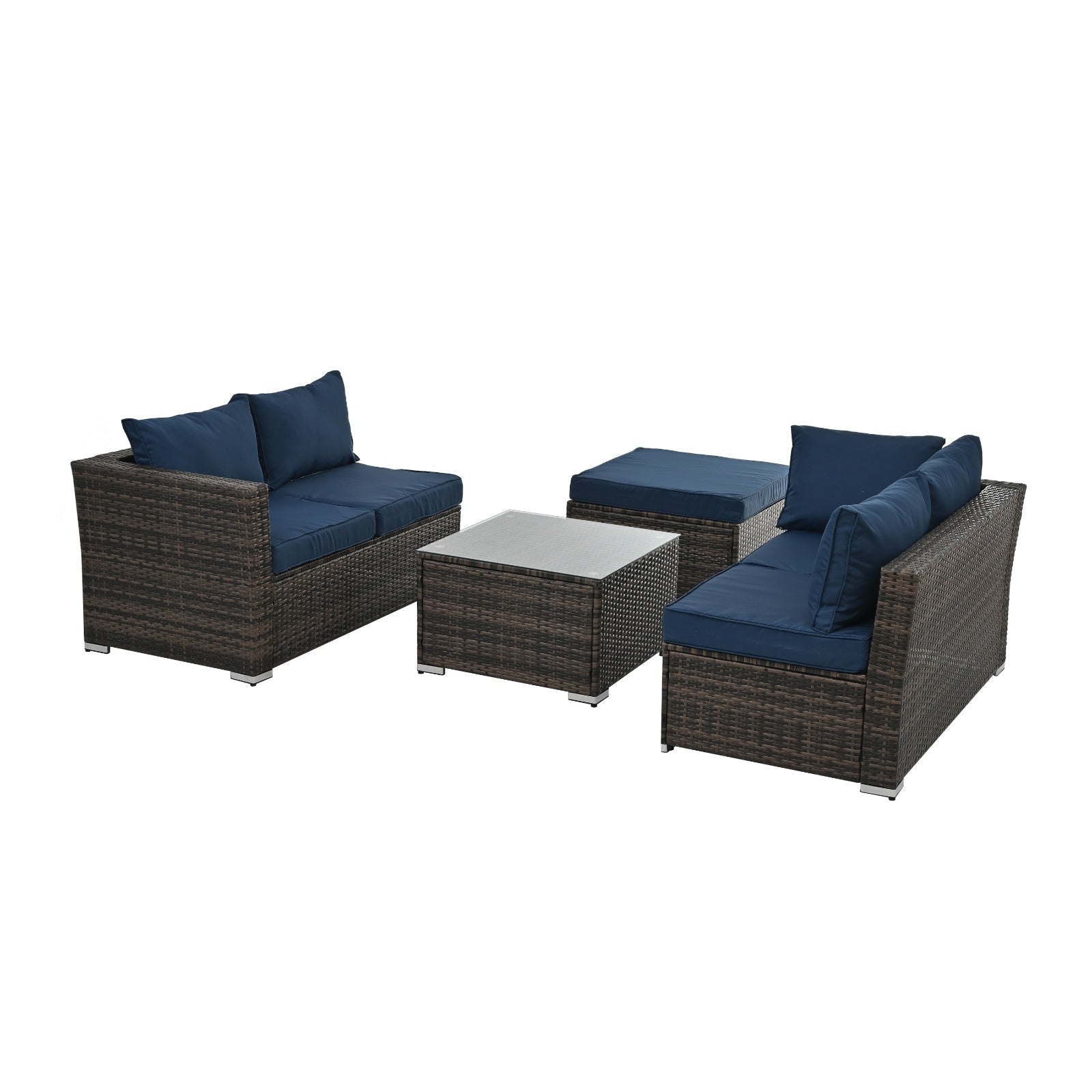 Patio Furniture, Outdoor Furniture, Seasonal PE Wicker Furniture, 4 Set Wicker Furniture With Temper - Outdoor Chilling