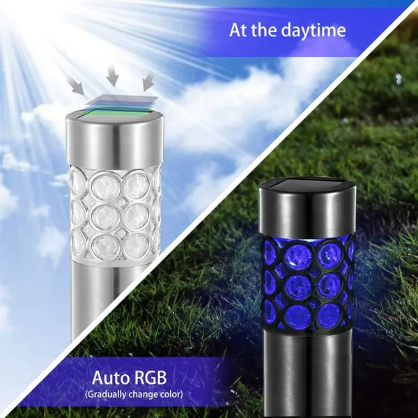6 Pack Outdoor Solar Light IP44 Waterproof RGB Garden Lamp Landscape Lawn DEcor Light By Kacuyelin Boutique Store - Outdoor Chilling