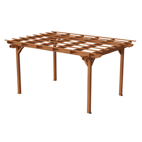 12 X 10 FT Outdoor Wood Pergola, Wooden Grape Pergola For Climbing Plant Support For Garden, Patio, Backyard, Deck, Brown - Outdoor Chilling