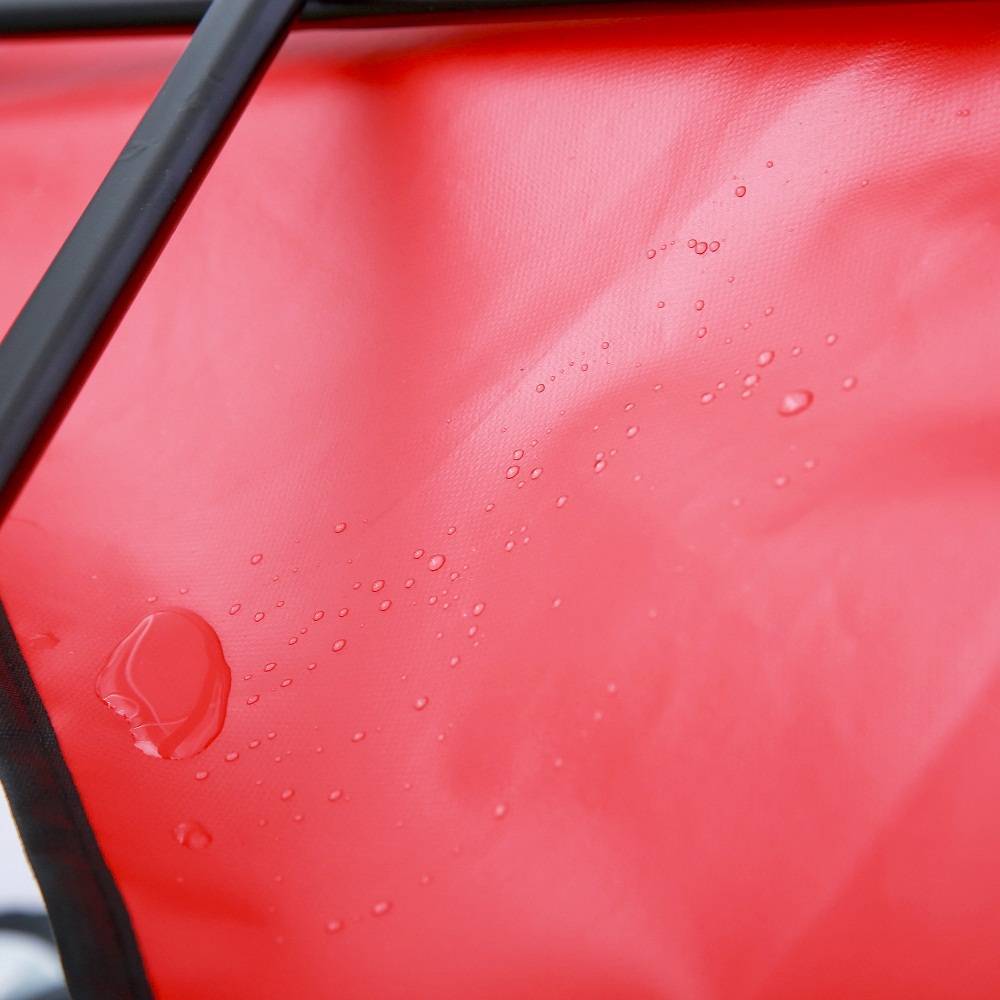 Folding Wagon Garden Shopping Beach Cart Red - Outdoor Chilling