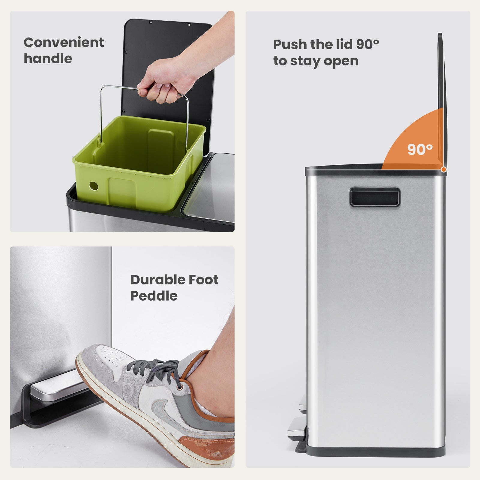 60 Liter Stainless Steel Trash Can - Outdoor Chilling