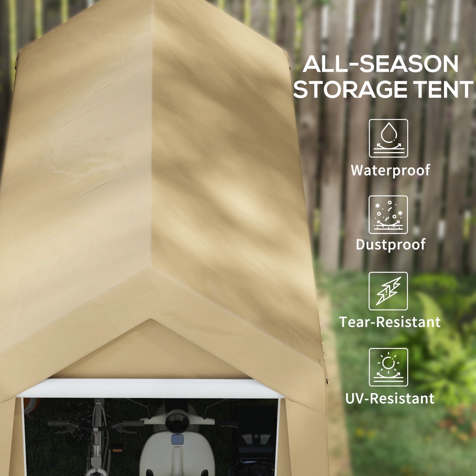 Outsunny 7' X 12' Garden Storage Tent, Heavy Duty Outdoor Shed, Waterproof Portable Shed Storage She - Outdoor Chilling