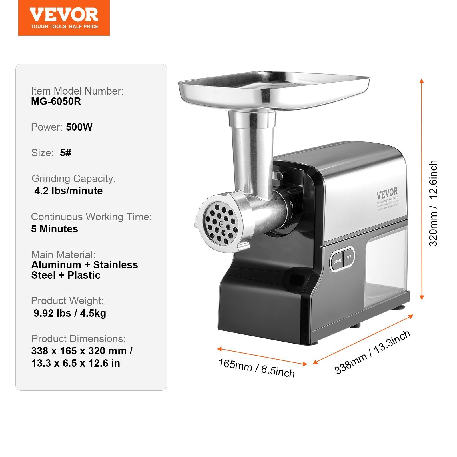 Electric Meat Grinder 4.2 Lbs Min Sausage Stuffer Maker For Home Kitchen - Outdoor Chilling