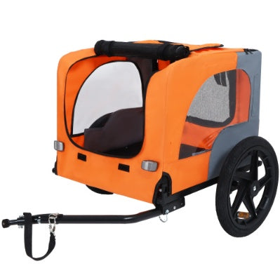 Utdoor Heavy Duty Collapsible Pet Bike Trailer With 16-Inch All Terrain Wheels & Universal Hitch Foldable Dog Cargo Carrier Cart For Bicycles - Outdoor Chilling