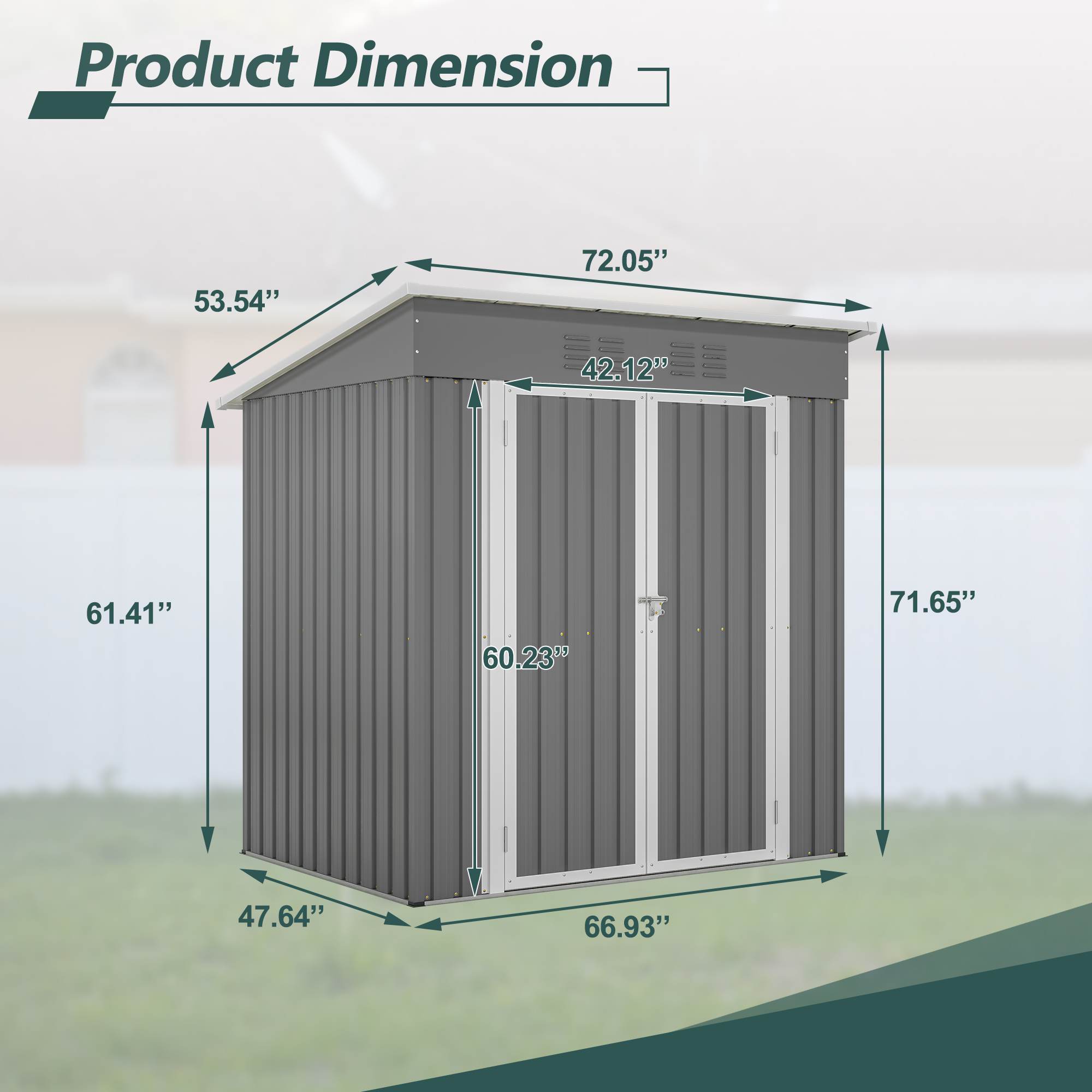 6'x4' Outdoor Metal Storage Shed For Garden Tools Lockable Door With Floor Frame - Outdoor Chilling