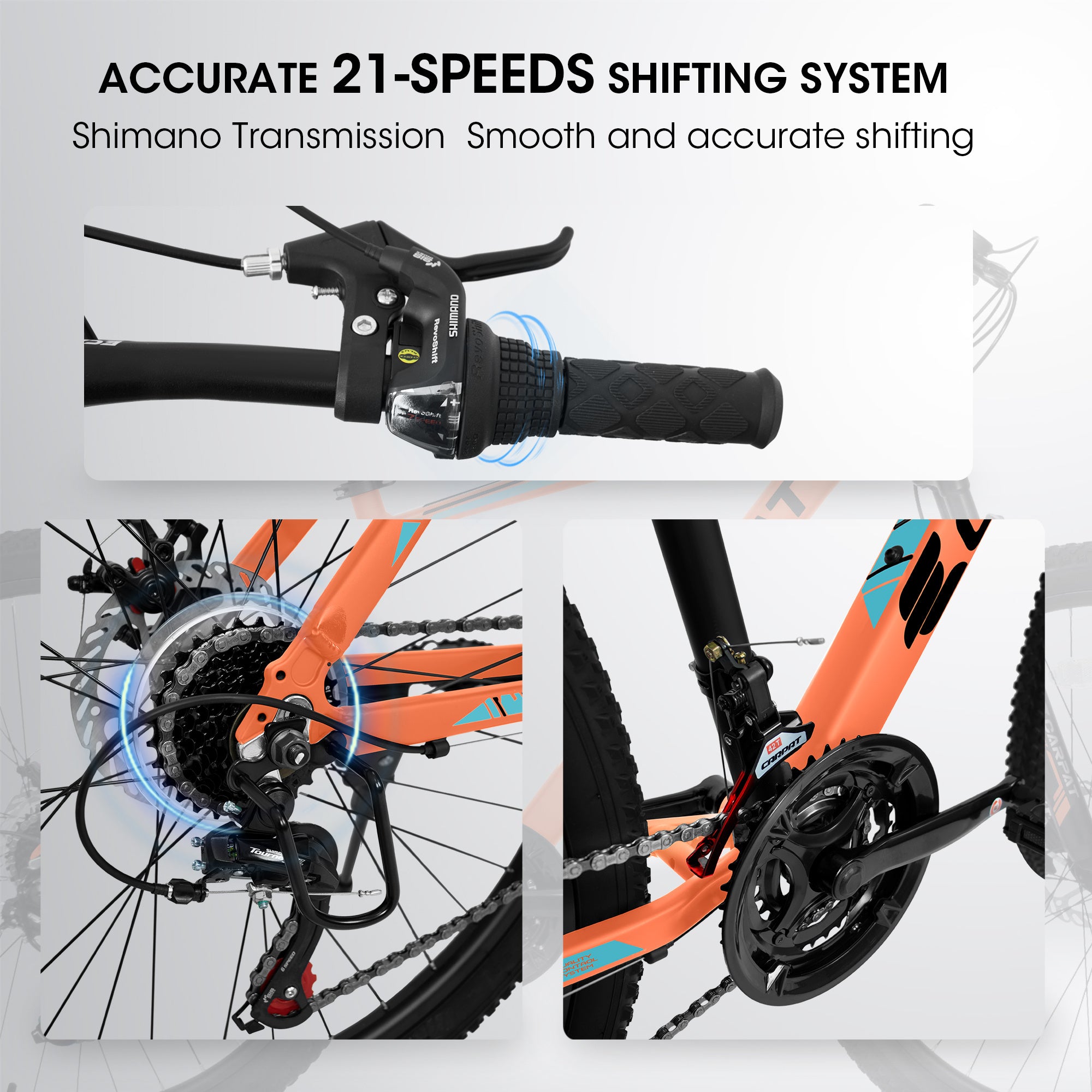 A26322 26-inch Mountain Bike Aluminum Frame Shock Absorbing Front Fork Bike 21-speed Disc Brake Mountain Bike - Outdoor Chilling