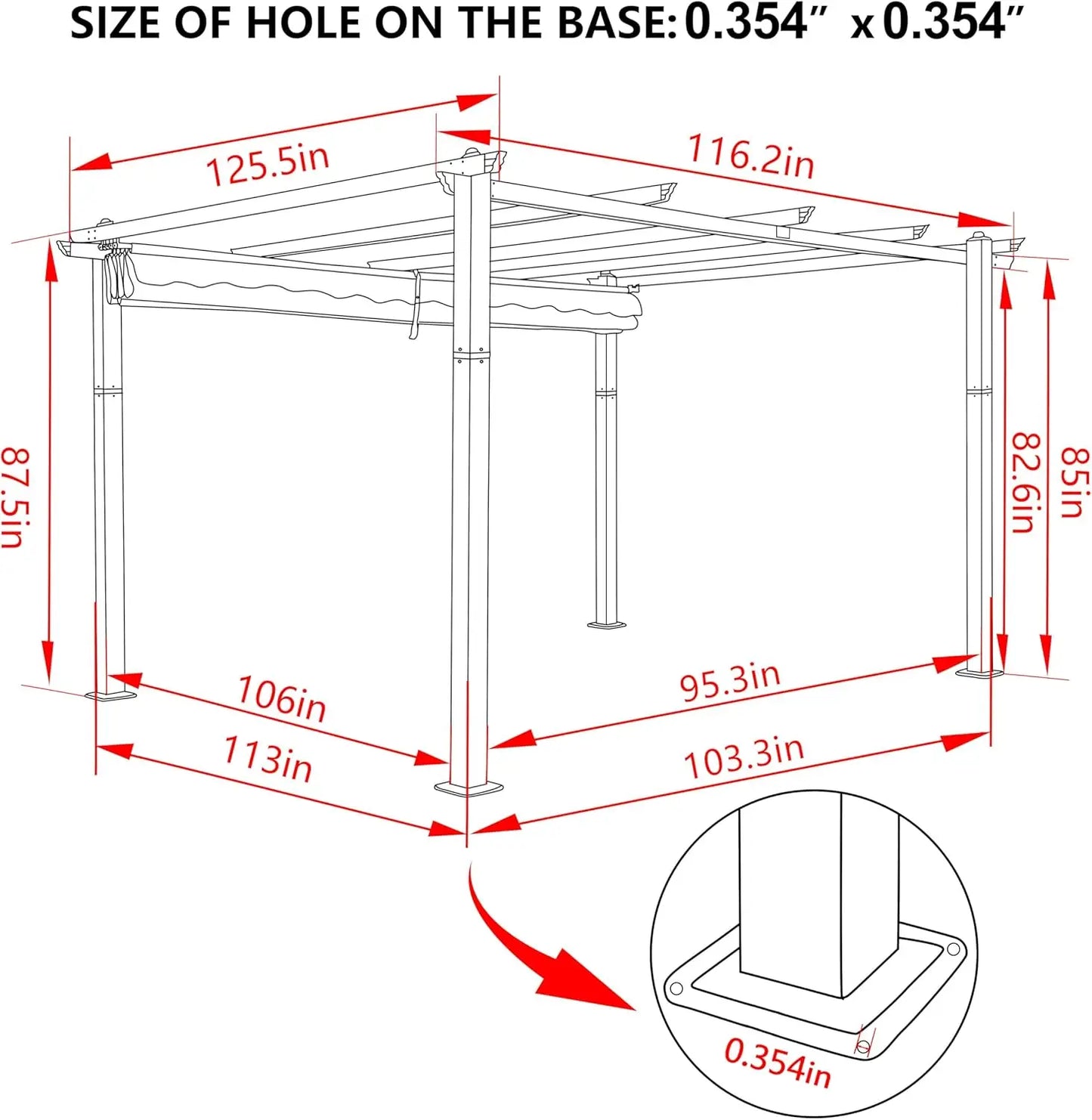 10x10ft Pergola, Metal Pergola w/Thicker Post & Upgraded Retractable Pergola Canopy, Heavy-Duty Aluminum Pergolas and Gazebos - Outdoor Chilling