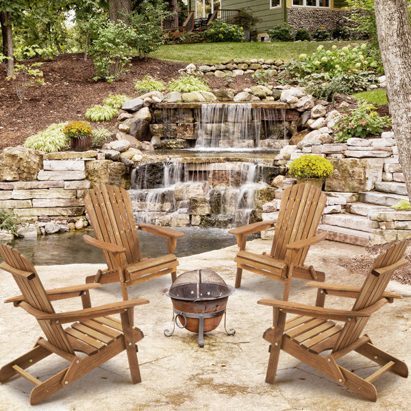 Wooden Outdoor Folding Beach Chair Two-piece Set - Outdoor Chilling