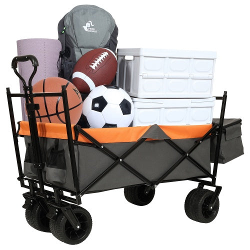 480Lbs Collapsible Wagon With Canopy,Wagon Stroller With 7 All-Terrain Wheels, Lightweight Foldable Wagon, Large Capacity For Camping, Shopping, Sports, And Garden Use,purple With Mosquito Net - Outdoor Chilling