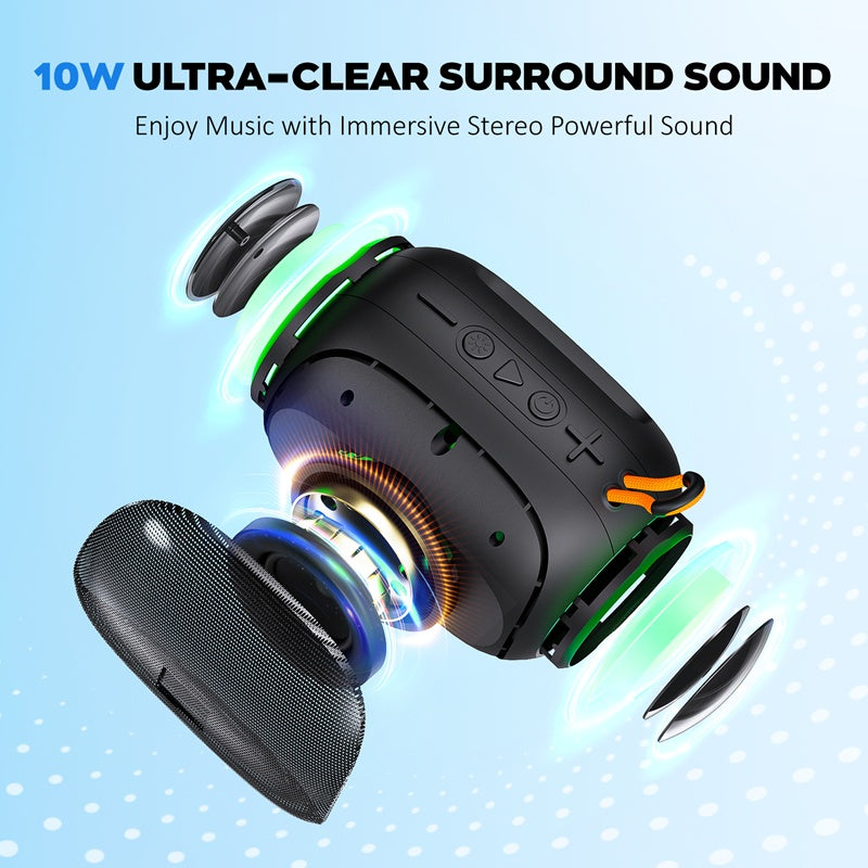 JYX L5 Portable Speaker & IPX7 Waterproof Bluetooth Speaker With LED Light & 8H Playtime Outdoor Speakers With Loud Stereo Sound - Outdoor Chilling