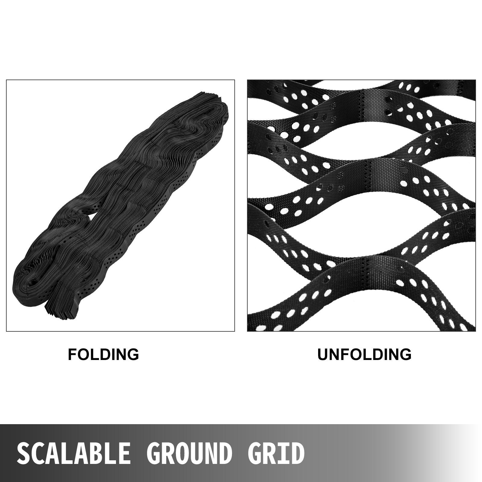 VEVOR Geo Grid Ground Grid 9x17 Ft, Geo Cell Grid 2 Inch Thick, Gravel Grid HDPE Material, Ground Stabilization Grid 1885 LBS Per Sq, Tensile Strength Gravel Ground Grid For Slope Driveways, Garden - Outdoor Chilling
