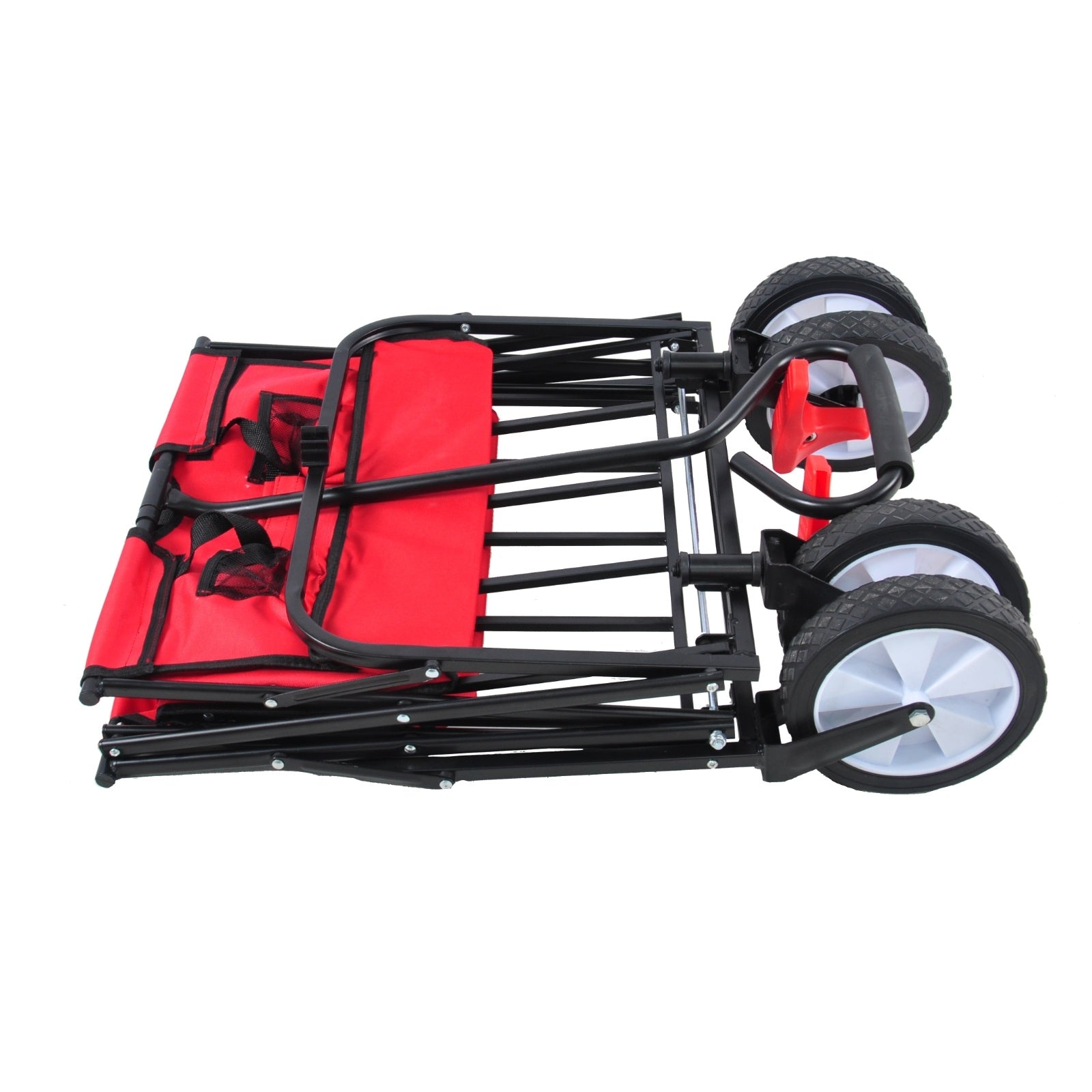 Folding Wagon Garden Shopping Beach Cart Red