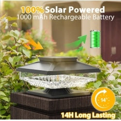 4 Pack Solar Outdoor Post Pap Lights Cold White IP65 Waterproof For 4x4 5x5 6x6 Wooden Posts In Garden Decor - Outdoor Chilling