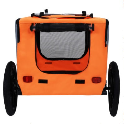 Utdoor Heavy Duty Collapsible Pet Bike Trailer With 16-Inch All Terrain Wheels & Universal Hitch Foldable Dog Cargo Carrier Cart For Bicycles - Outdoor Chilling
