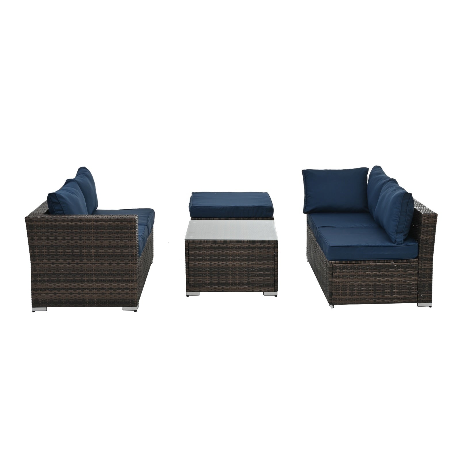 Patio Furniture, Outdoor Furniture, Seasonal PE Wicker Furniture, 4 Set Wicker Furniture With Temper - Outdoor Chilling