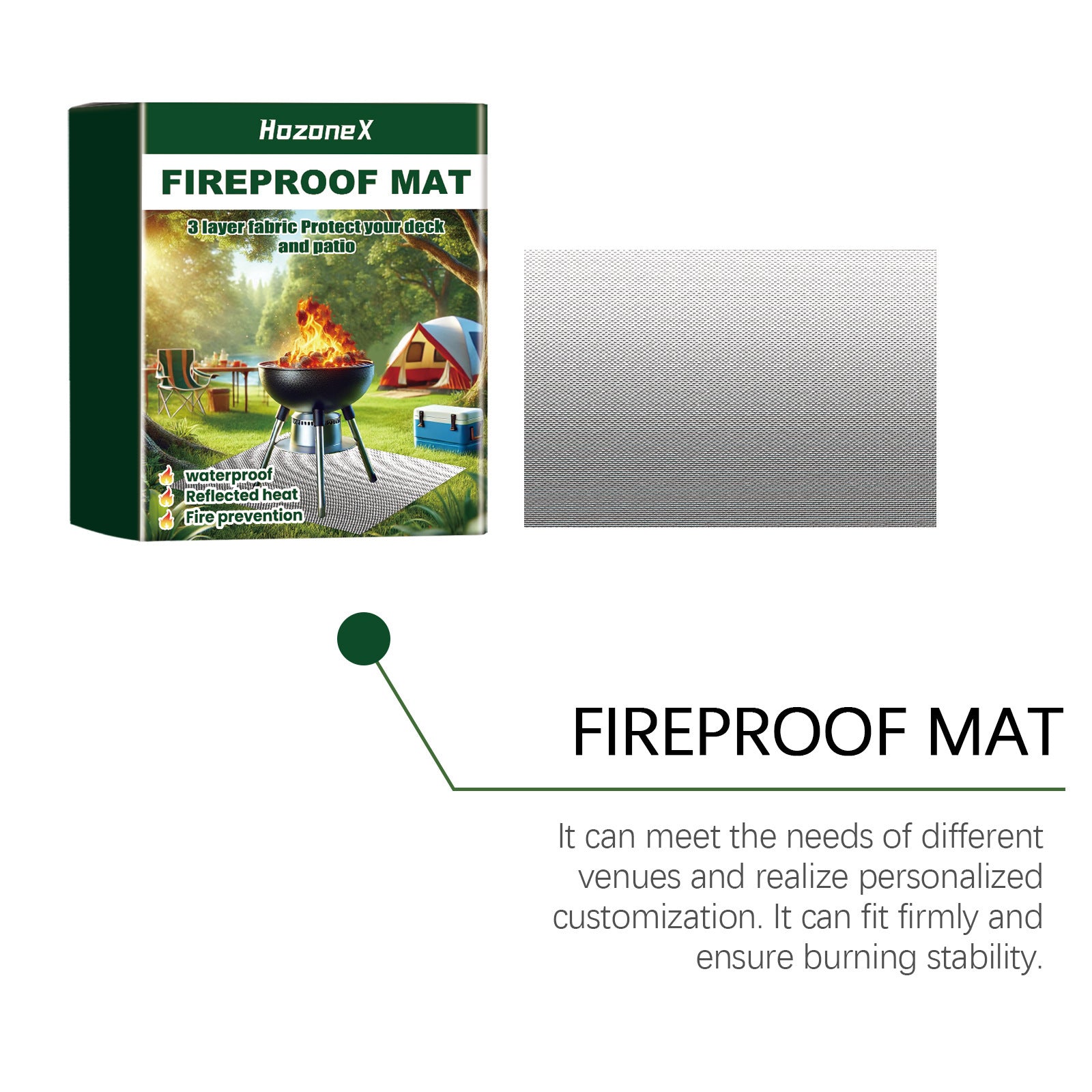 Portable Barbecue Fireproof Pad Outdoor Lawn - Outdoor Chilling