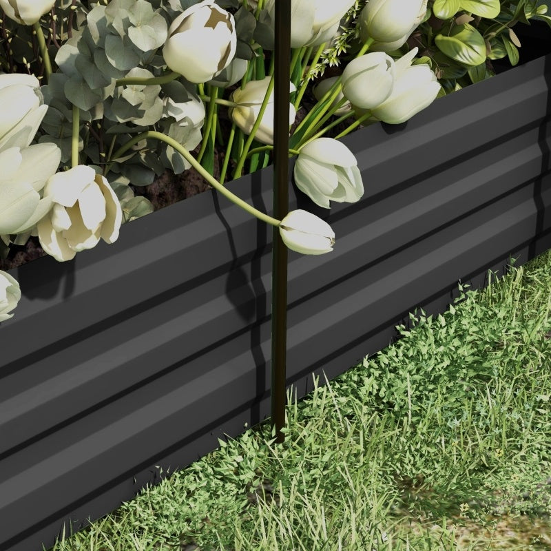 Galvanized Steel Planter Box With Crop Cage And Shade Cloth, Raised Garden Bed For Flowers, Veggies And Herbs, Gray - Outdoor Chilling