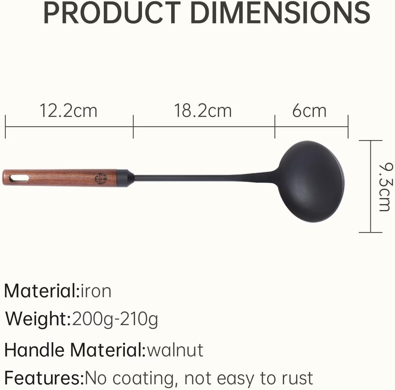 WANGYUANJI Lron Spoon Soup Spoon Tool Premium Lron Spoon - Durable And Versatile Cookware - Outdoor Chilling