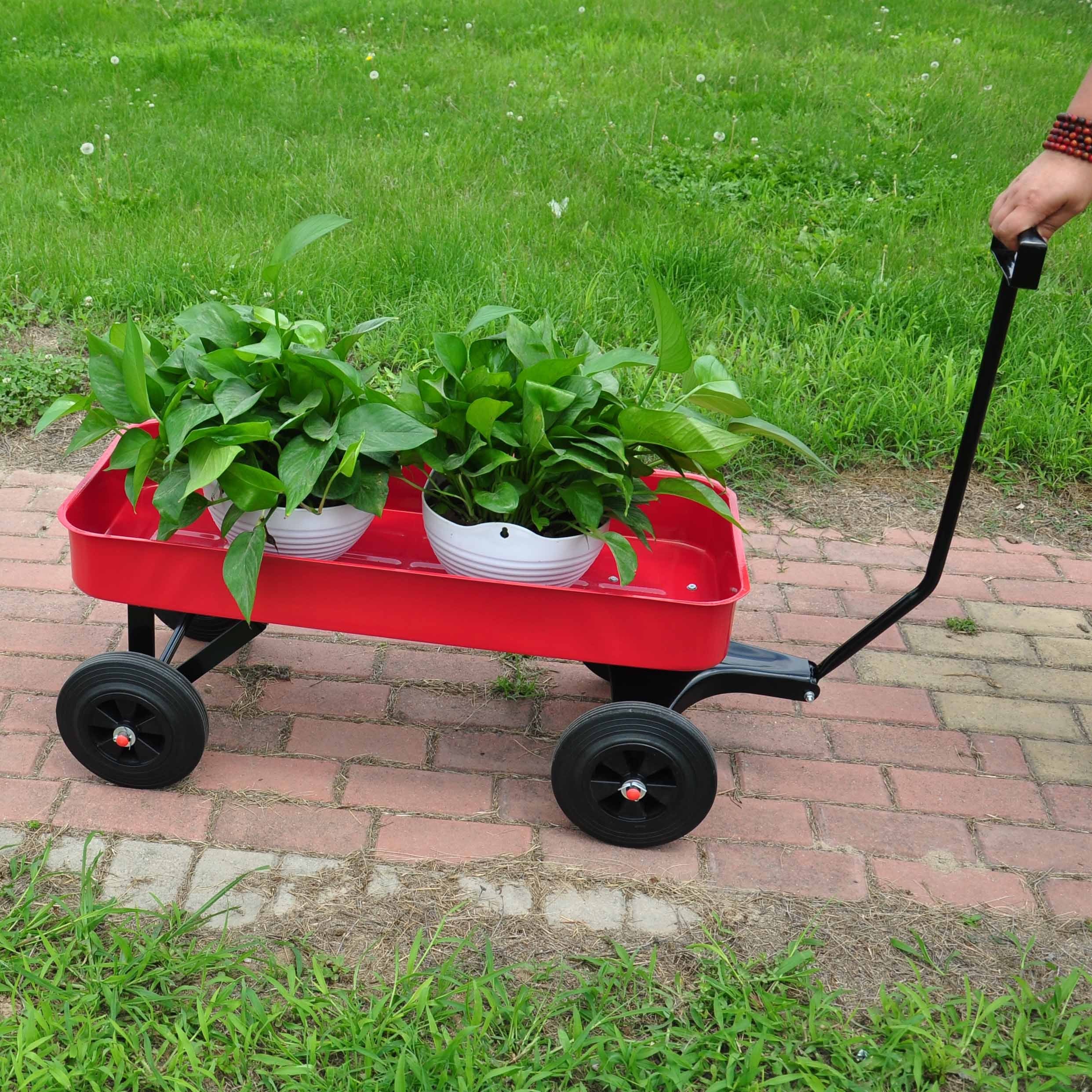 Garden Cart Railing All Terrain Cargo Wagon 280lbs Weight Capacity - Outdoor Chilling