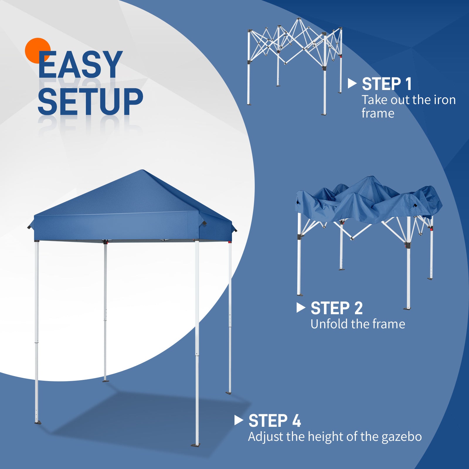 5X5ft Blue, Outdoor Awning, Foldable