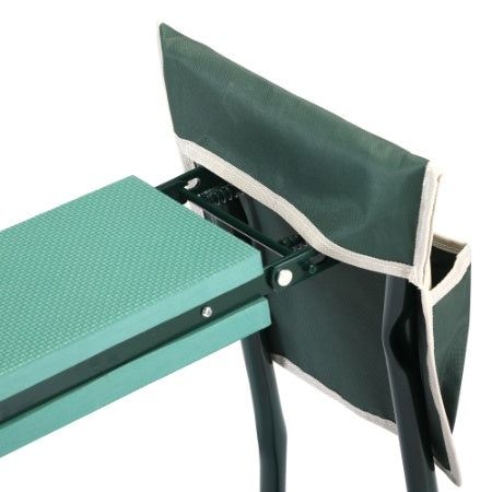Outdoor 2-in-1 Garden Stool And Kneeler, Garden Bench With Tool Bags, Kneeling Pad, Gift For Parent, Portable, Green - Outdoor Chilling
