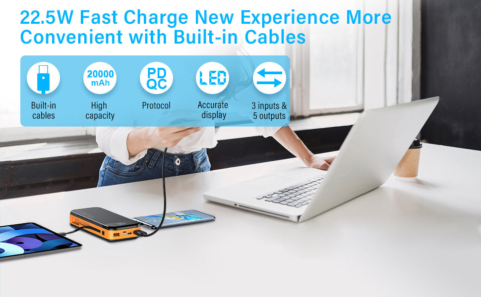 Comes With A 2-wire Digital Display Super Fast Charging Power Bank - Outdoor Chilling