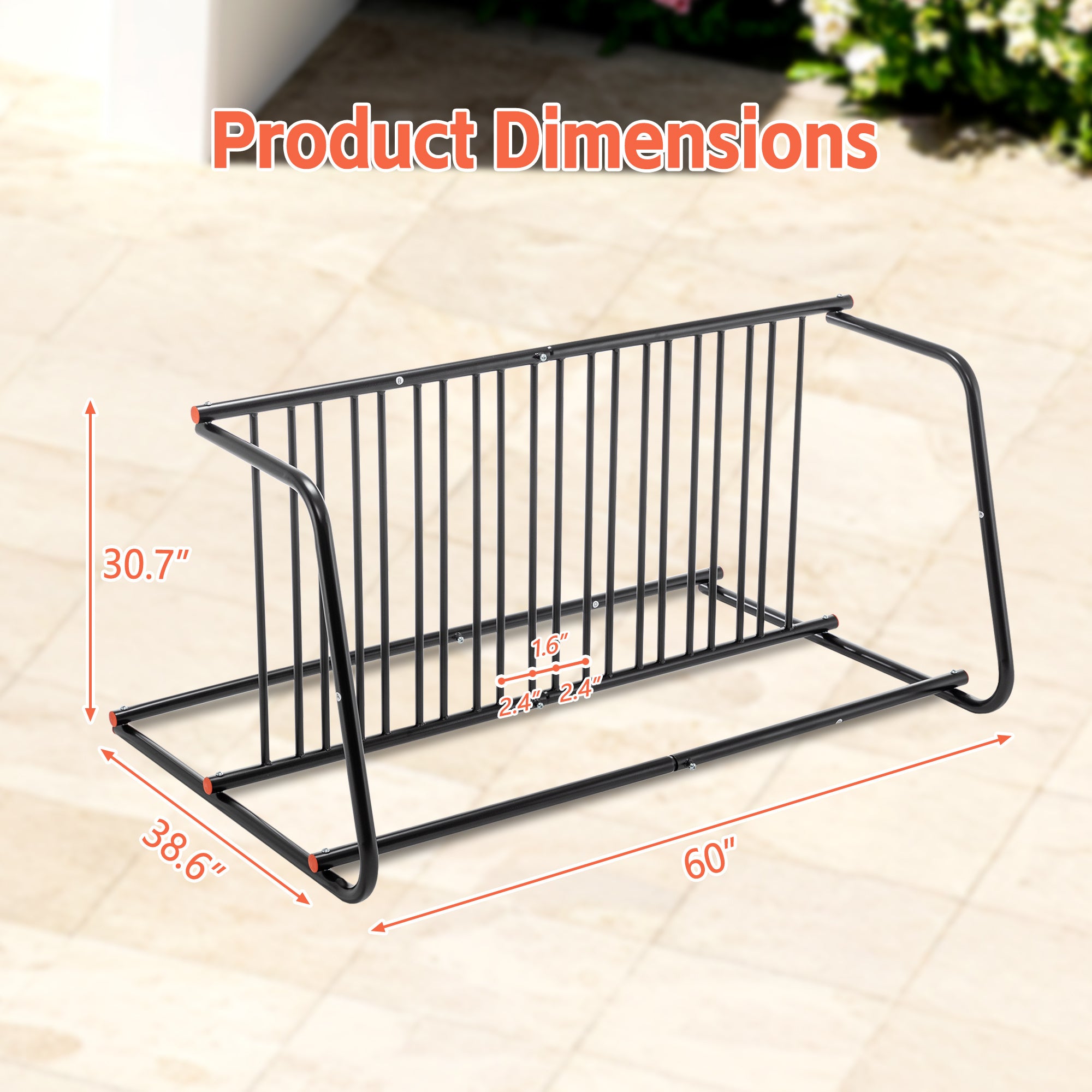 10-Bike Heavy-Duty Outdoor Bike Rack - Double-Sided Steel Storage Stand For Garages, Yards & Shops - Easy Assembly - Outdoor Chilling